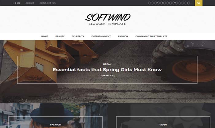 Softwind Blogger Template