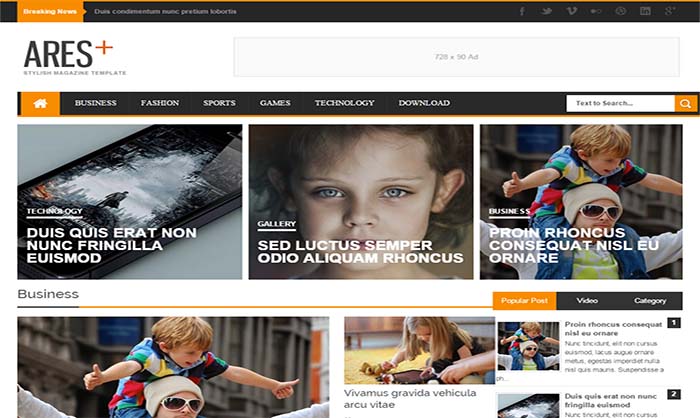 Ares Blogger Template