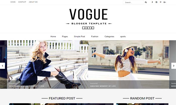 Vogue Blogger Template