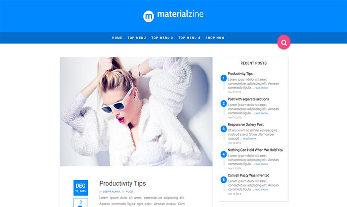 Material Blogger Template