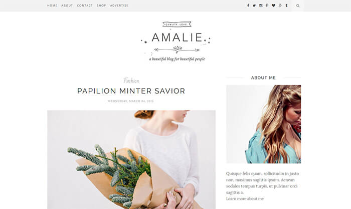 amalie blogger template