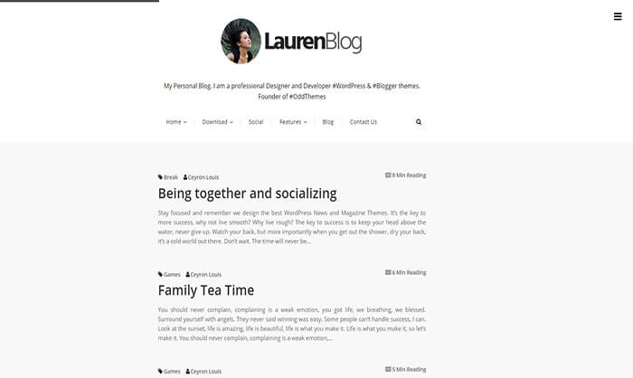 Lauren Blogger Template